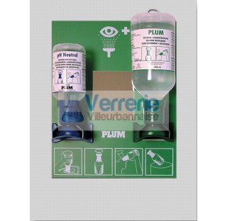 Station murale a flacons a 500 ml pour les yeux et 200 ml pour le corps Trionyx