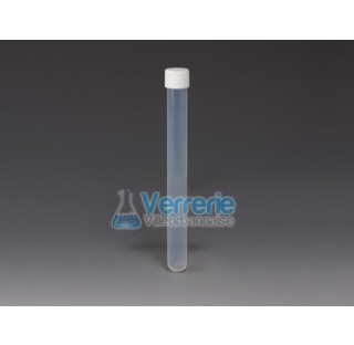 Tube a essai en PFA 10 ml hauteur : 140mm diam ext 12mm ep1mm avec bouchon vissable Temp max de -200