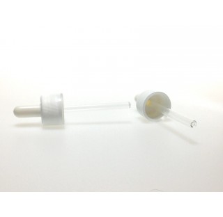 Monture compte goutte nasale PP28 inviolable pour flacon 60 ml tetine blanche