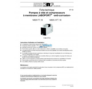 Pompe a vide et compresseur a membrane gaz LABOPORT anti - corrosion pour laboratoires  Debit a pres