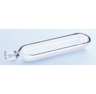 Nacelle de combustion en quartz avec poignee dimensions : 100 x 25 x 12 mm haute temperature verre s