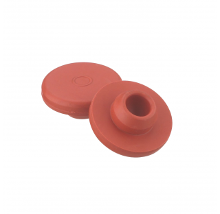 Obturateur 20 mm de type bouchon droit en caoutchouc, caoutchouc naturel rouge/40 (Boite de 1000). B