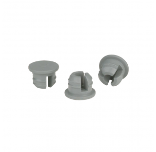 Obturateur 20 mm de type bouchon a pression, butyle gris, bride fine (Boite de 300)