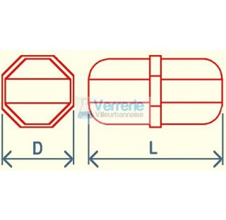 barreaux aimantes diametre 8mm longueur 13mm en PTFE forme octaedrique