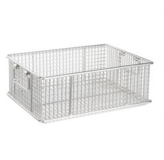 Panier empilables 600x400 hauteur 300mm maille 10x10x3mm en inox pour chariot (couvercle ref: 17315B