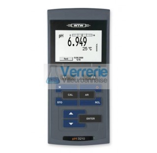 pH/mV-metre WTW professionnel de terrain retro-eclaire, pour des applications de terrain avec enregi