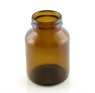 Pilulier 100 ml en verre jaune sodocalcique jaune bague JC38