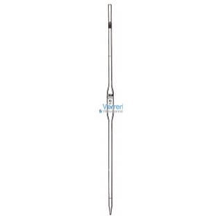 Pipette jaugee 10ml a boule 2 traits classe A en verre