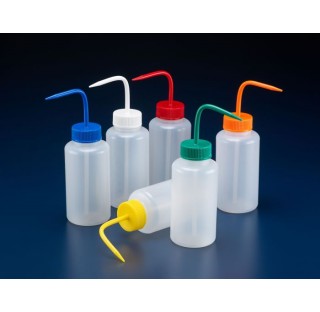 Pissettes, col large LDPE, 500ml, bouchon orange, avec systeme anti-goutte