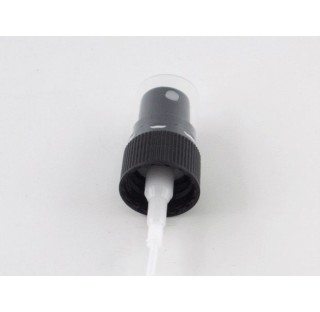 Pompe spray DIN18 noire avec couvercle transparent monte, pulverisateur pour flacon 100 ml