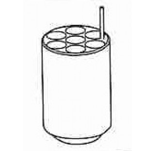 Portoir pour 7 x 15 ml diametre orifices 17,6 mm longueur 83 mm Hettich pour rotor 4266HET/4570HET/5