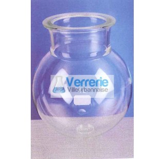 Reacteur verre forme ballon 20 litres DN100 Schott avec gorge diametre 350mm hauteur 410mm pression 