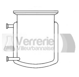 Reacteur verre thermostate fond rond avec entree et sortie d'eau DN15 volume : 8000 ml diametre exte