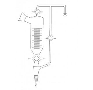 Separateur de distillation Bertrand 75 ml rodage 29/32 et robinet voie 2,5 mm cle verre