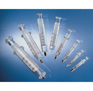 Seringue 1 ml verre Luer métallique sterilisable jusqu'a 200 degre en 2 parties avec embout Luer loc