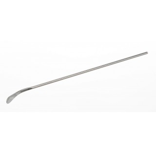 Spatule ronde et courbee inox long totale 130mm dim. de spatule: 10x5 diam 2mm