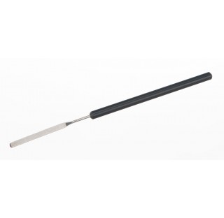 Micro spatules inox long 160mm long de spatule 40mm diam de tige 2mm manche en PVC ,