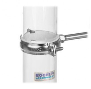 Support clip diam 31-35 mm pour fixer tubes et recipients cylindriques , recouvert de ceramique (tig
