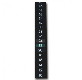 Thermometre a cristaux liquide amplitude 10 a 40 degre  division 2 longueur totale 132 mm Vertical