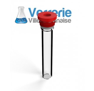 torion 20mm partie verre borosilicate avec vis en polypropylene et joint percé 20 mm