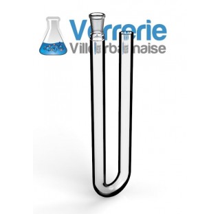 Tube en U avec un rodage 14/23 femelle diamètre de tube 20mm hauteur totale 290mm