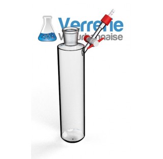 Tube schlenk 500 ml 29/32 robinet 2.5 mm clé PTFE avec olive en plastique GL14
