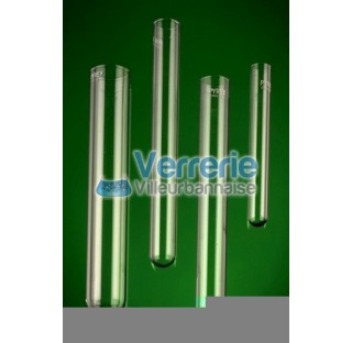 Tube a essai 15ml Diam 16 mm long 100 mm verre pyrex bord droit fond rond paquet de 250.