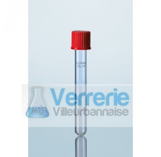 Tube a culture en verre avec filetage DIN, et capuchon vissable en PBT, 16 x 150 mm, GL 18, 20 ml Ve