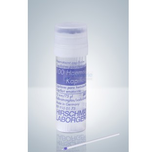 Micro tubes hematocrites capillaire diam. ext.1,5 - 1,6 mm 75UL jetable code couleur bleu DIN EN ISO