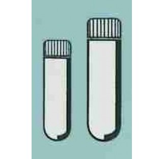 Tube 30 ml, PC, cylindrique, non gradue, avec bouchon filete - 26 x 95 mm pour reducteur 1633 Hettic