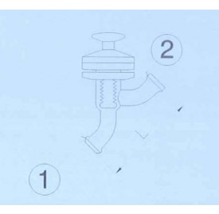 Vanne / robinet en verre 2x DN 25 KZB et KZA cle pneumatique en PTFE longueur 200 mm (systeme deviss