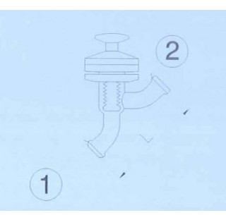Vanne / robinet en verre 2x DN 50 KZB et KZA cle manuelle en PTFE longueur 400 mm (systeme devissabl