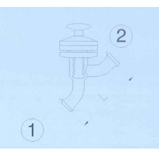 Vanne / robinet en verre 2x DN 50 KZB et KZA cle manuelle en PTFE longueur 400 mm (systeme devissabl