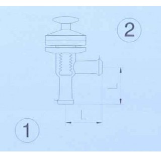 Vanne / robinet en verre 2x DN 50 KZB et KZA cle pneumatique en PTFE longueur 150 mm (systeme deviss