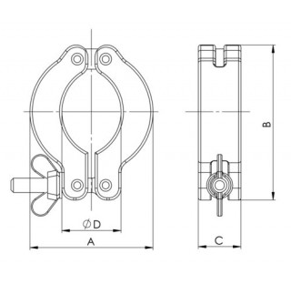 Collier de serrage, aluminium KF DN 50