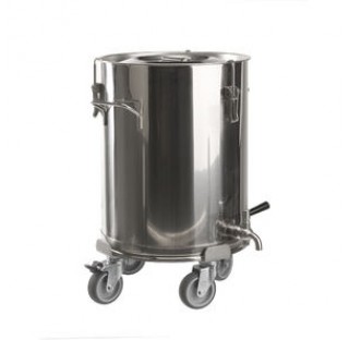 Base roulante inox pour seaux avec un frein pour ref : 8347BOC