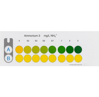 Kit de test colorimetrique Visocolor eco ammonium 3, conditionnement 50 tests.Graduation ammonium : 