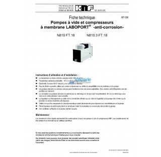 Pompe a vide et compresseur a membrane gaz LABOPORT pour laboratoires  Debit a pression atmospheriqu