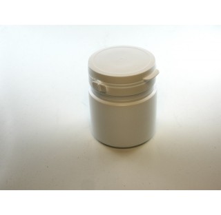 Pilulier 100 ml en PEHD blanc, inviolable bague P60