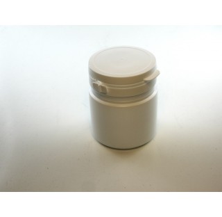 Pilulier 100 ml en PEHD blanc, inviolable bague P60