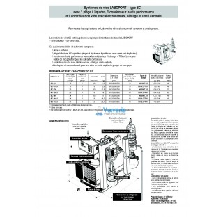 Systeme de vide LABOPORT type SC  Debit a pression atmospherique : 20 L / min , pression de service 