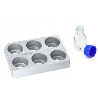 Support de microplaques pour 2x3 flacons de 10 ml en verre Duran Schott.Pratique – Les supports 