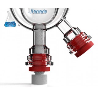Reacteur verre thermostate double enveloppe 1000ml DN100 with groove and bottom valve thermostatee V