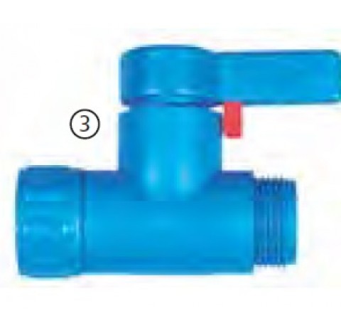 StopCock straight-through, cap nut 3/4-3/4 outer