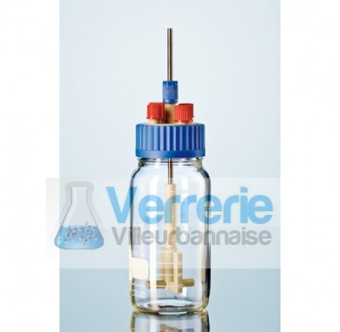 GLS 80 stirred reactor, incl. 1000 ml GLS 80 bottle, GL 14 PP screwing, 2 x GL 14 and GL 18 PBT caps