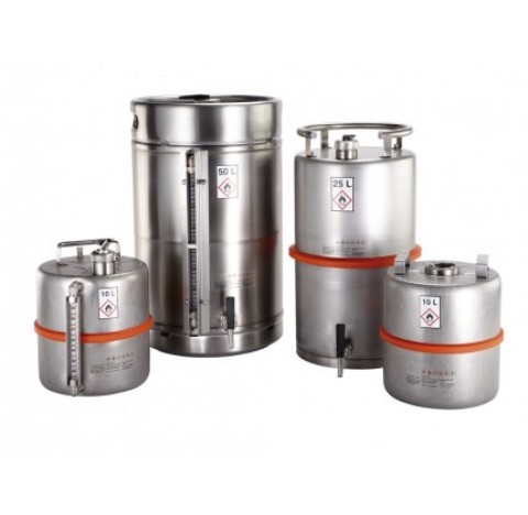 Safety storage cont., V4A, tab, level indic., 10 l