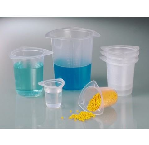 Universal graduated beaker, PP, 100 ml, w/ spouts