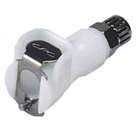 CPC coupling, POM, female, w/ valve, screw  4x6mm