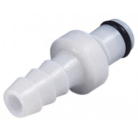 CPC coupling, PP, male, w/ valve, nozzle  6,4 mm