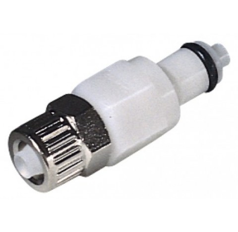 CPC coupling, PP, male, w/ valve, screw  4x6 mm